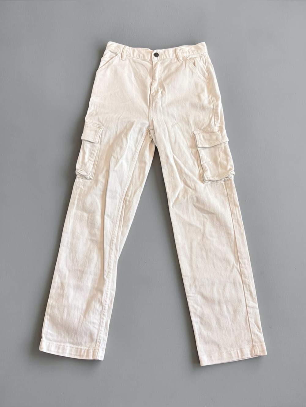 PacSun Stretch Dad Jeans Women’s Size 28 Cream Cargo Straight Leg